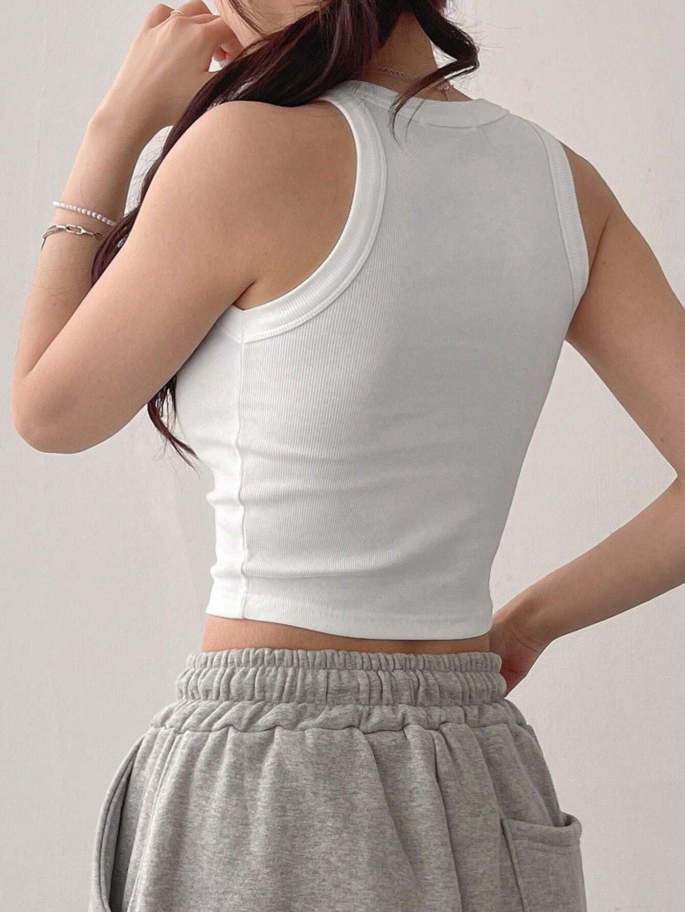 Toochki Maglietta corta da donna, in cotone, stile casual, stile occidentale