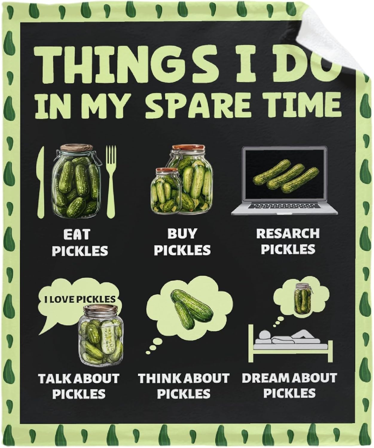 Pickle Throw Blanket, Gifts for Men Women Pickle Lover