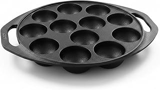 Drumstone (3 Year Warranty Cast Iron Appe Pan 0.2L, Non Stick Paniyaram Maker Cast Iron Appam Pan, 12 Cavity, Black, Non-S Price In India
