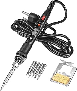 Soldering Iron Kit Sookey 80W Fast Ceramic Heating Soldering Gun for Electronics Jewelry Soldering Kit Temperature Adjustable LCD Display 110V