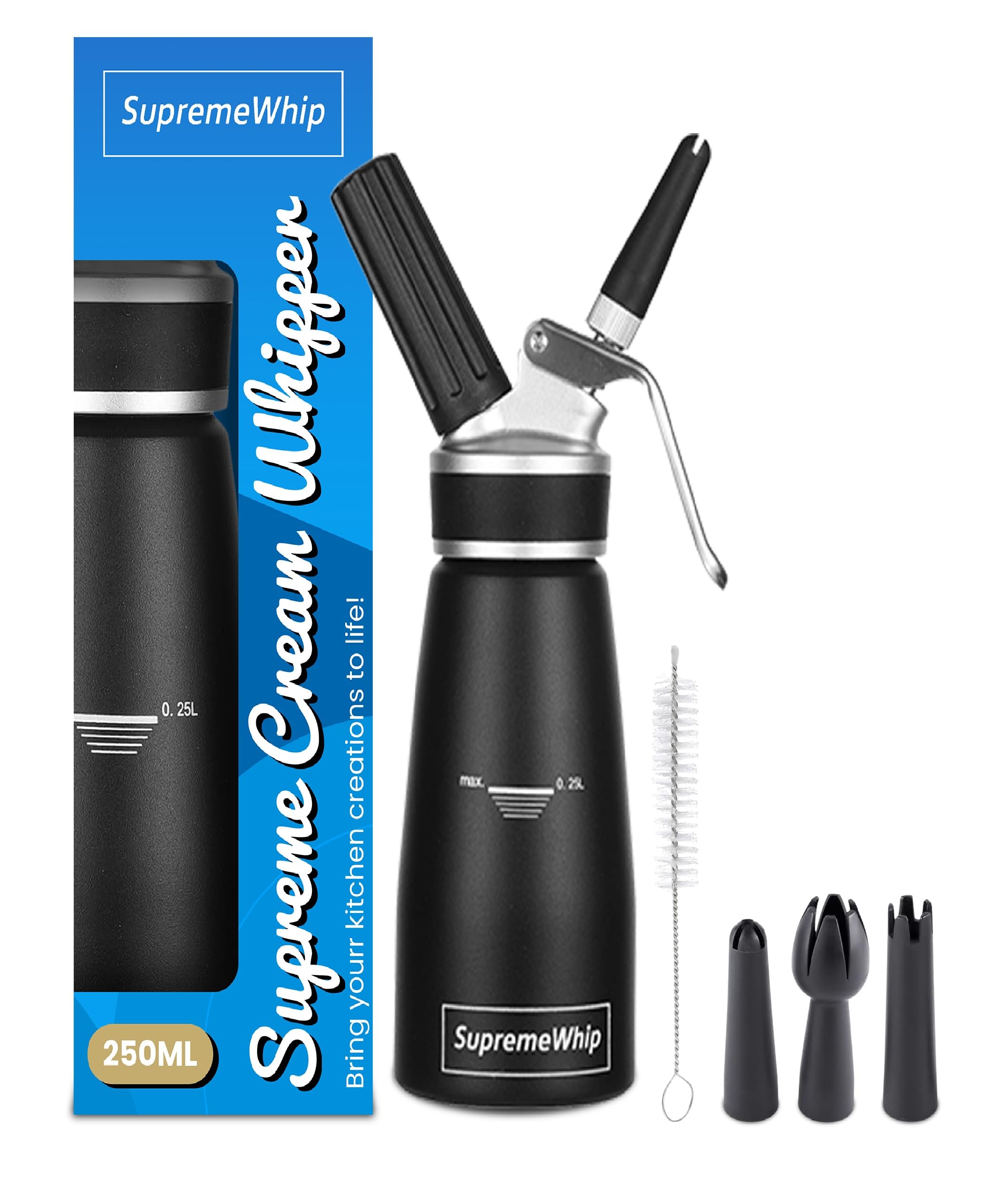 Amazon.com: Aluminum Pro Metal Whipped Cream Dispenser, 250ml