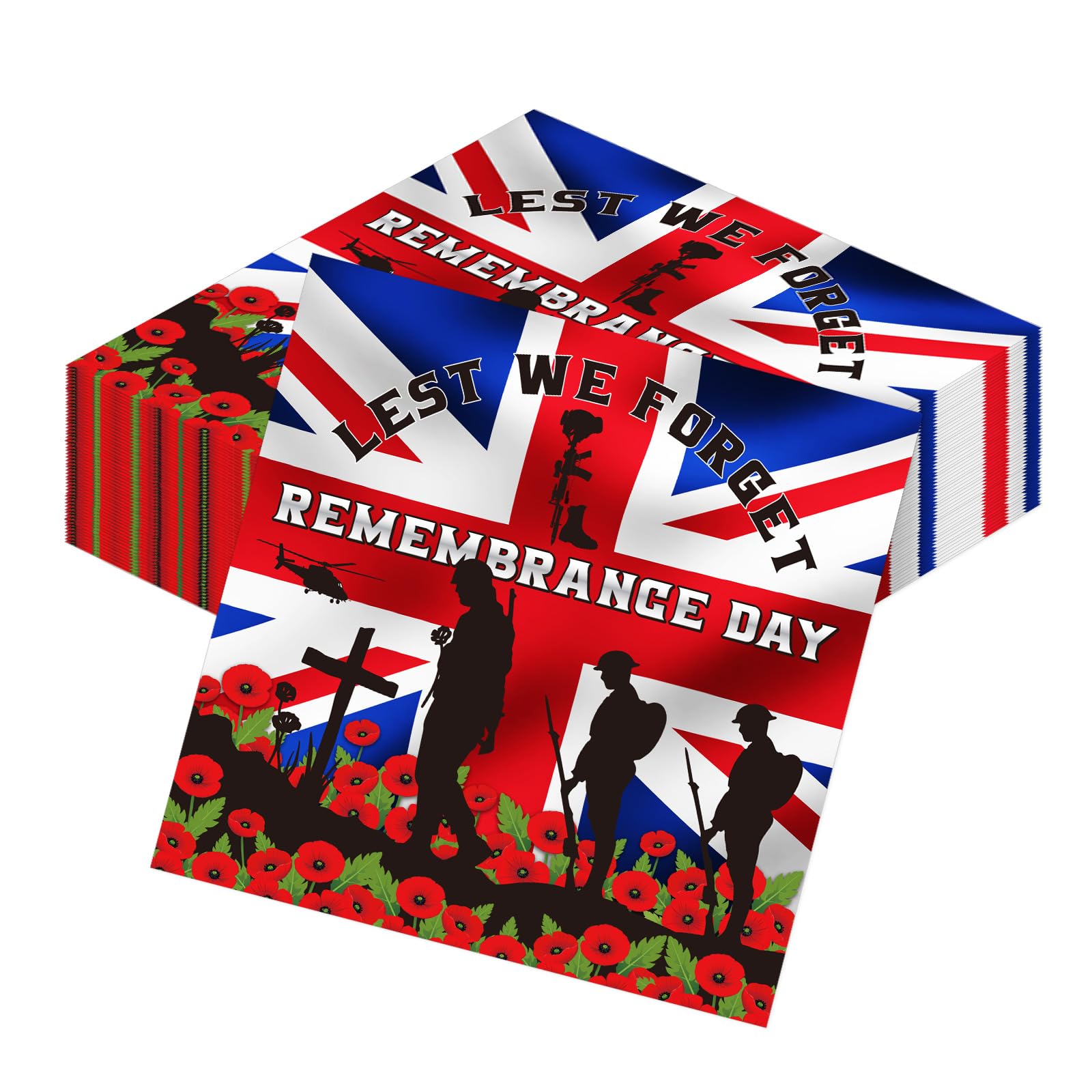 Luvart Remembrance Day Decorations Napkins, Lest We Forget Ceremony Supply โ image 1