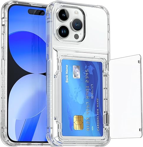 ATRAING Funda tipo cartera compatible con iPhone 15 Pro Max con tarjetero para tarjetas de crédito, ranura para tarjetas oculta, delgada, a prueba