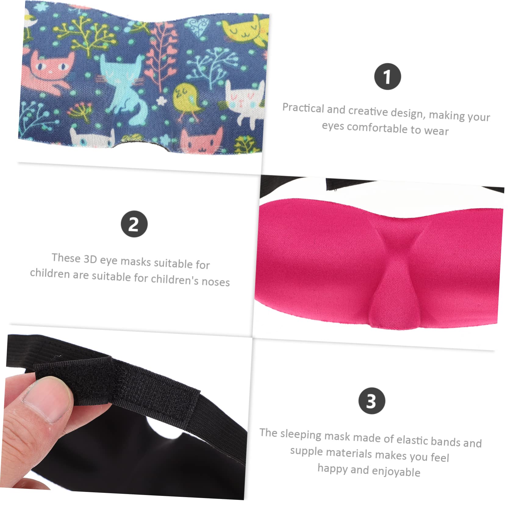 LALAFINA 25pièces Masques De Sommeil Garçon Fille Occultant Pour Siestes Maison Voyage Chat