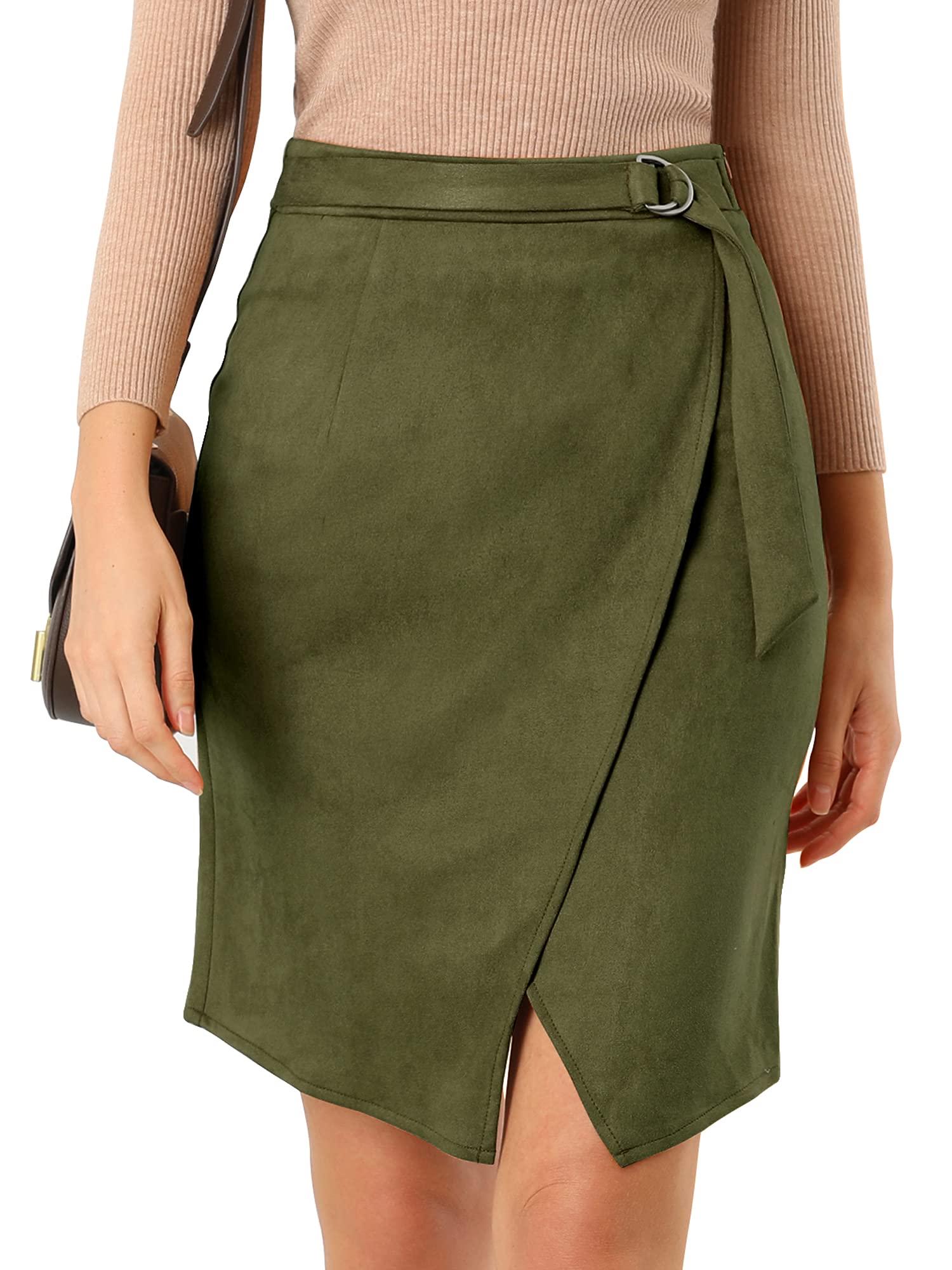 Allegra K Womens A Line Front Slit Knee Length Wrap Desertcart INDIA