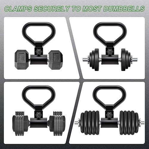 Miniatura 4 de Kipika Mango convertidor de acero con mango de pesas rusas, mango de agarre ajustable para mancuernas, mango de agarre para mancuernas, mango de