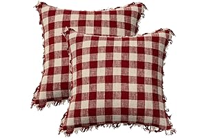 Farmhouse Cotton Linen Boho Gingham Plaid Pillow Covers