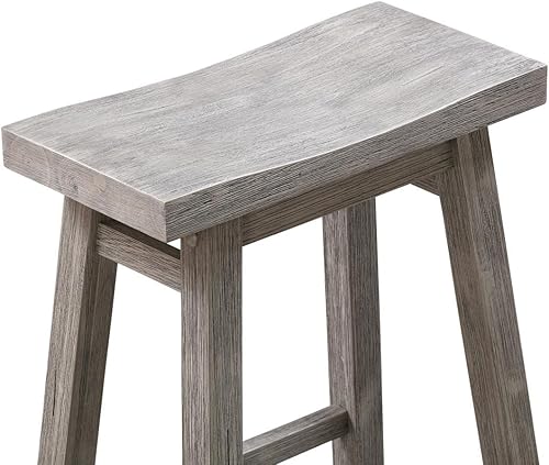 Miniatura 6 de Boraam Sonoma Taburetes de bar de cocina sin espalda, cepillo de alambre gris tormenta, juego de 2 Cepillo de alambre gris tormenta,Cepillo de