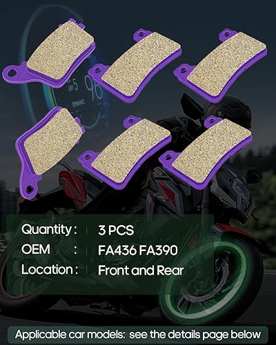 Miniatura 2 de SCITOO Pastillas de freno FA436, FA390 para Honda CBR1000RR 2006 2007 2008 2009 2010 2011 2012 2013 2014 2015 pastillas de freno delanteras y