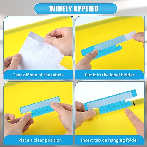 Miniatura 7 de 50 pestañas e insertos para carpetas de archivos colgantes de 4 pulgadas, pestañas grandes de plástico transparente para carpetas de archivadores,
