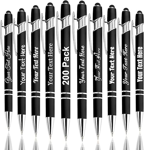 Miniatura 28 de Hasta 300 bolígrafos personalizados a granel con nombre personalizado con grabado gratis, puntas de lápiz capacitivo grabado, bolígrafo para Púrpura