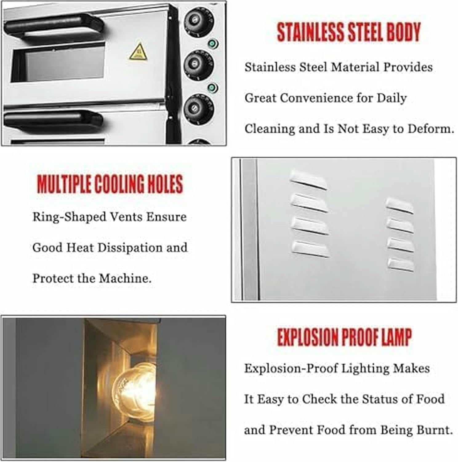 Electric Pizza Oven for Restaurant and Home, Stainless Steel Interior Pizza Toaster, Single Drawer Commercial Cooking Oven