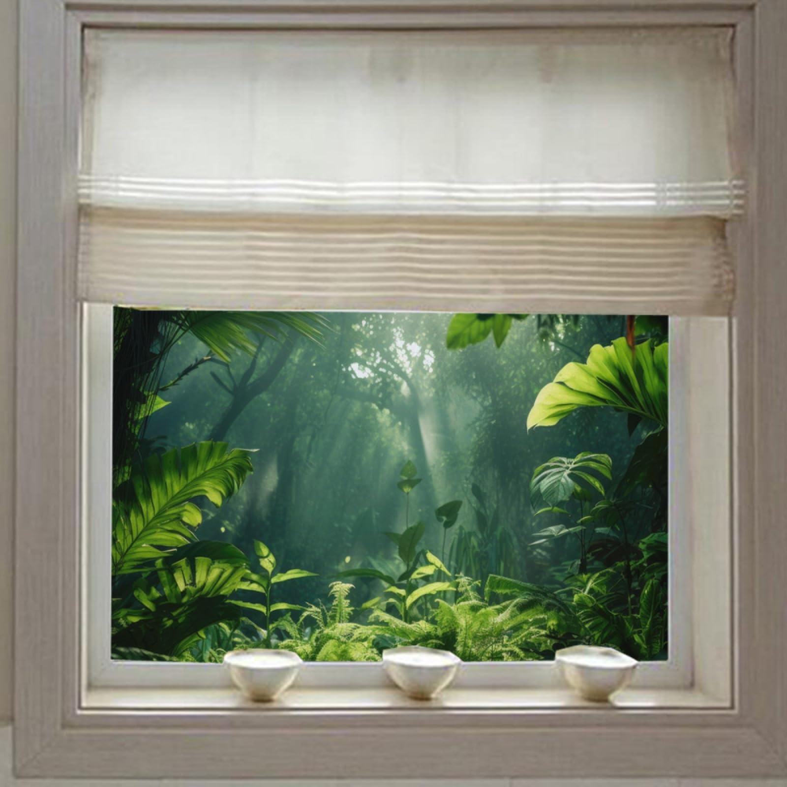 Film Fenetre Anti Regard Occultant Electrostatique 70x150cm Brise Vue Vitre Vert