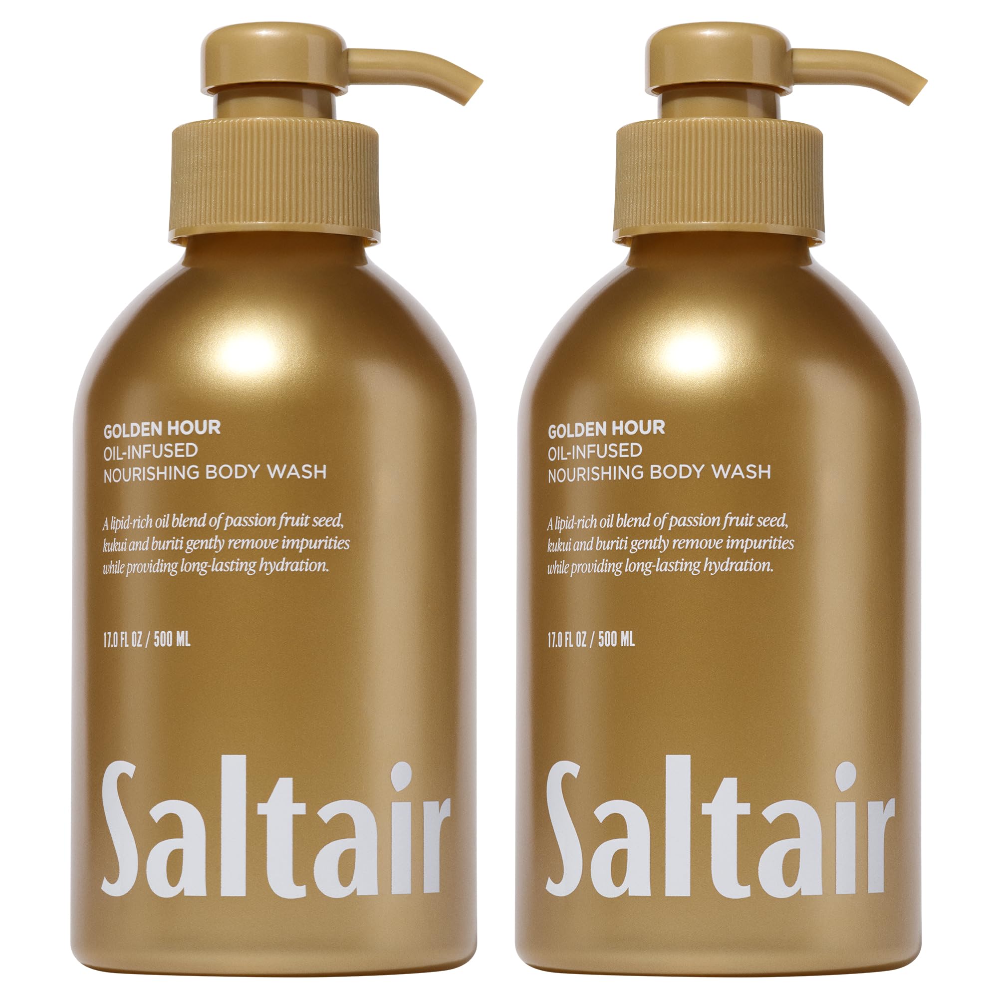 Saltair Body Wash 2-Pack – Moisturizing Body Wash with Vitamin E & Hydrating Oil Blend – Scented Shower Gel for Women and Men – Golden Hour Scent, 2x