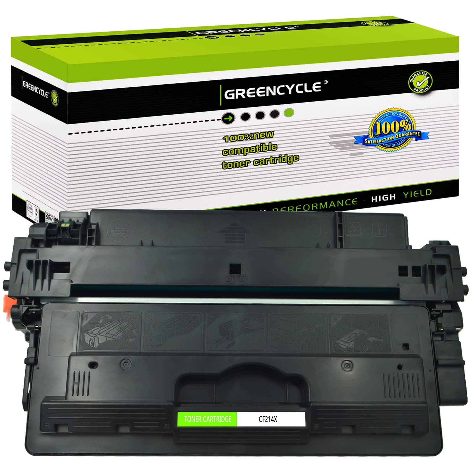 greencycle Compatible Toner Cartridge Replacement for HP 14X CF214X Work with Laser Jet Pro MFP M712 M712dn M712xh MFP M725 M725dn M725f Series Printer (Black, 1-Pack)