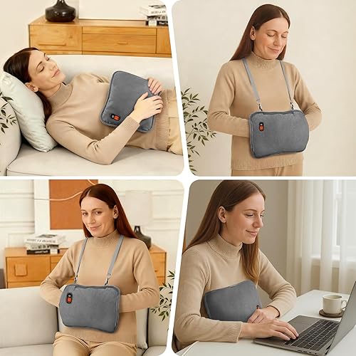 Miniatura 7 de Hand Warmers Rechargeable, Electric Heated Gloves for Women Men, Hand Warmer Pouch with 6 Levels 5V Fast Heating 10000mAh Power Bank for Winter