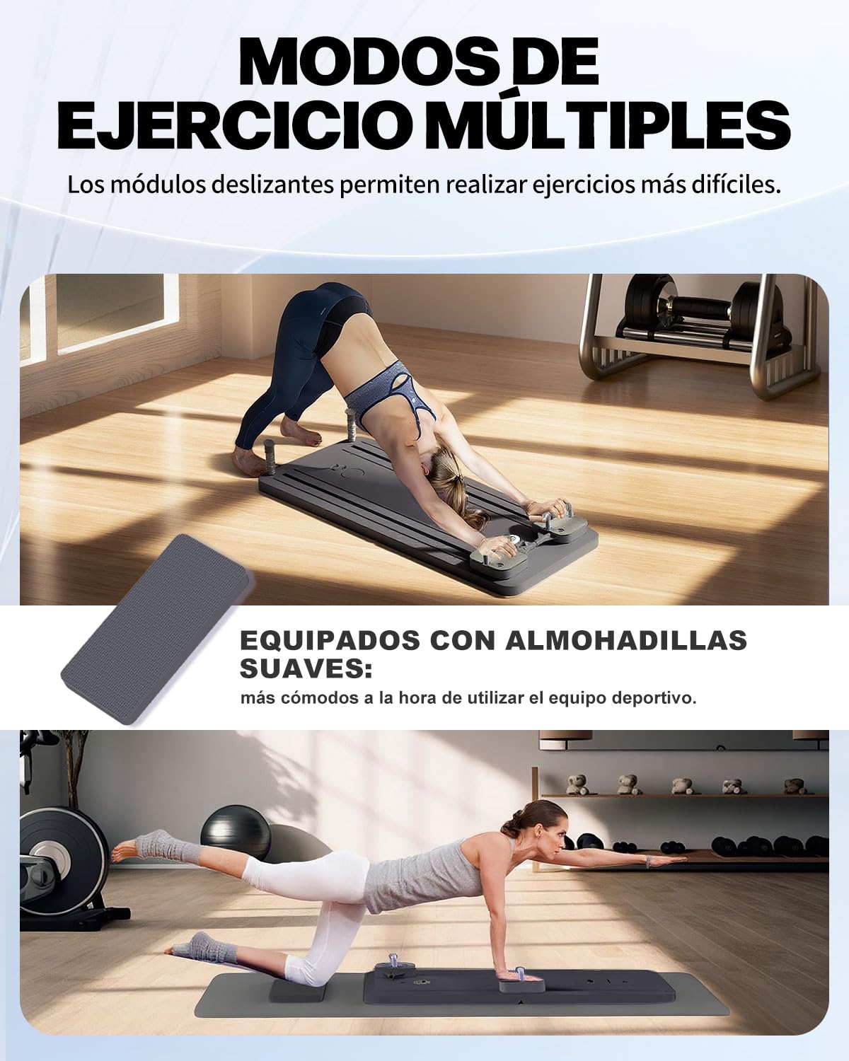 Reformer Pilates Plegable, Mini Reformer de Pilates Multifuncional con Temporizador LED y Rebote Automático, Maquina para Entrenamiento en Casa con Base Antideslizante