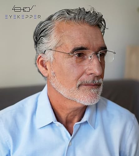 Miniatura 2 de Eyekepper Titanio sin montura gafas de lectura Lectores Hombres Negro +0.00