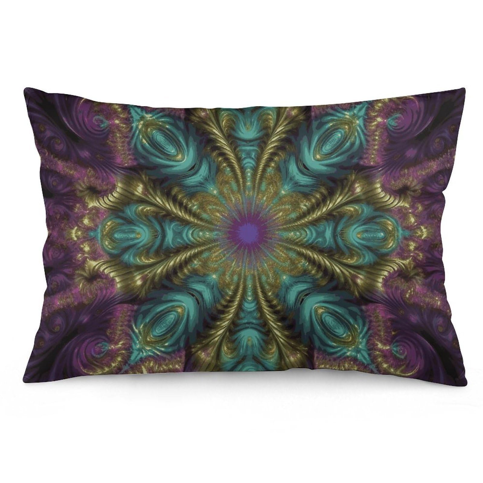 NTVOWPZO 2 Pack Decoration Throw Pillow Covers 12 "x20 Pillowcases Covers Fractal Art Pillowcases Modern Farmhouse Home Decor Sofa Cushions Covers for Couch Bed Living Room