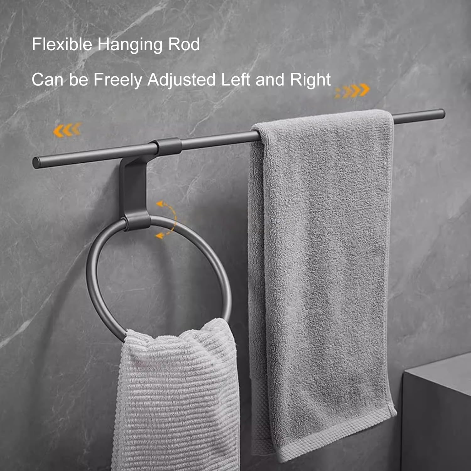 WHYATT Towel Rack Bathroom, Towel Ring, Hand Towel Holder for Bathroom Wall Mounted, Bathroom Hardware Simple Towel Hanger(19.7in/50cm)