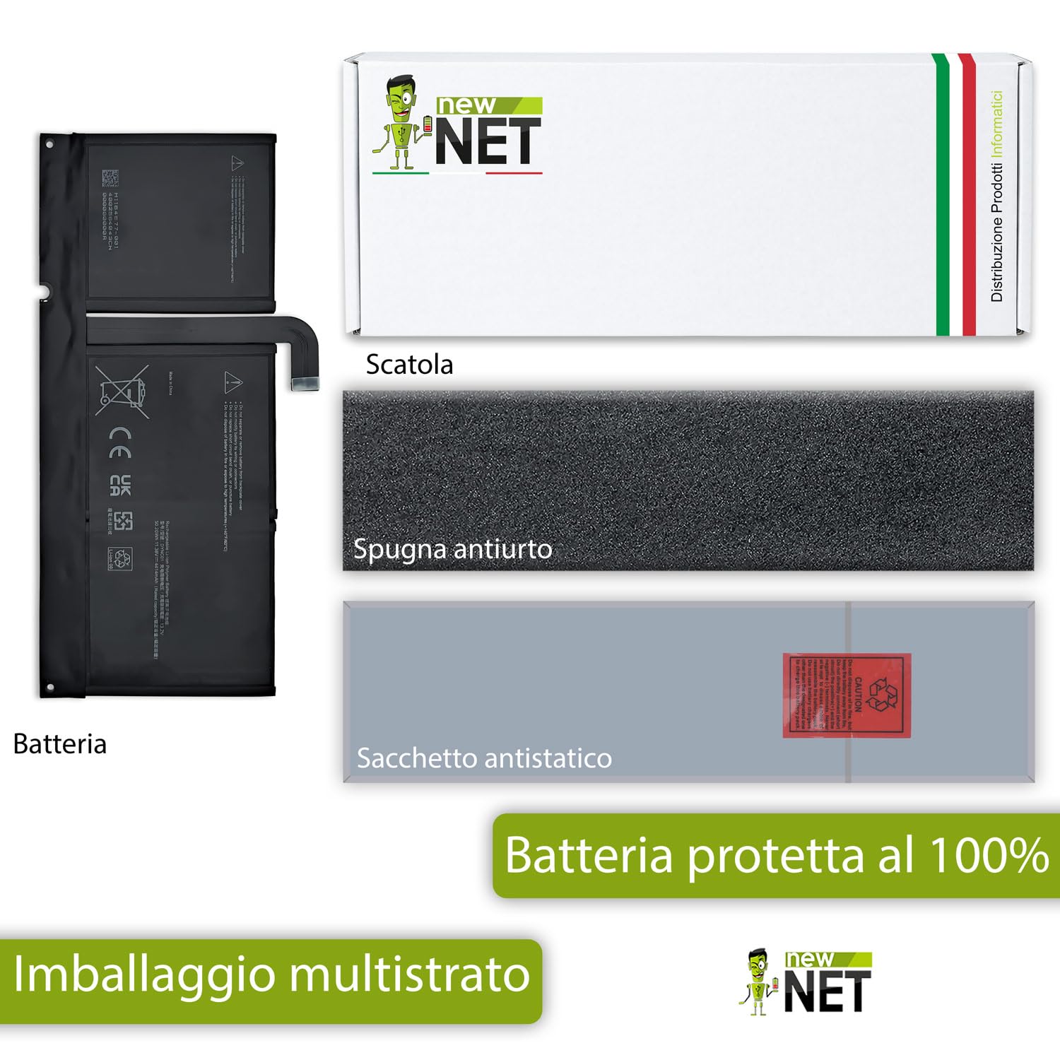 Batteria Notebook DYNC01 compatibile con Microsoft Surface Pro 8 11.38V