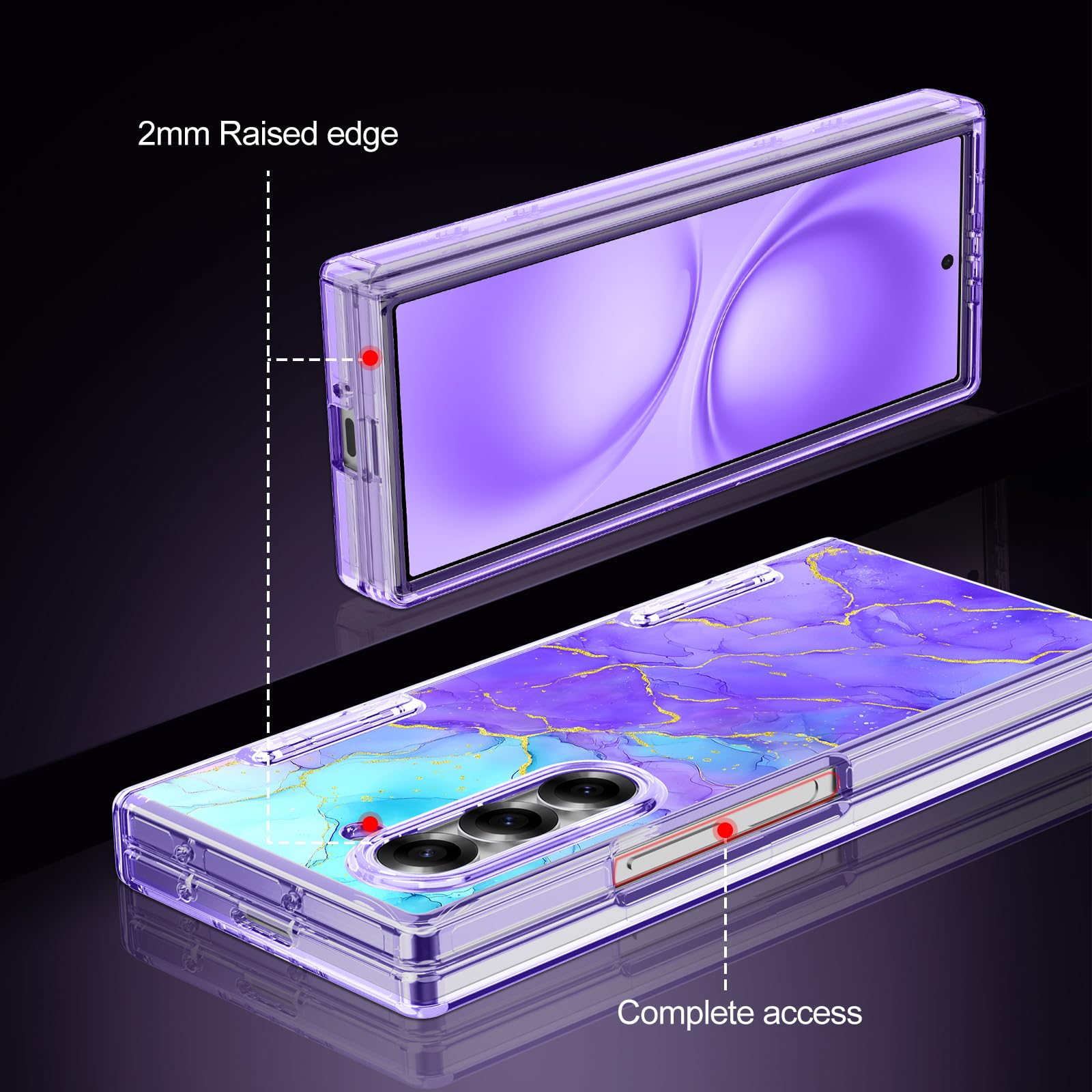 Casetego Custodia magnetica per Galaxy Z Fold 6, compatibile con MagSafe, protezione per lo schermo integrata, protezione per cerniere, sottile, antiurto, da donna, graziosa custodia per Samsung