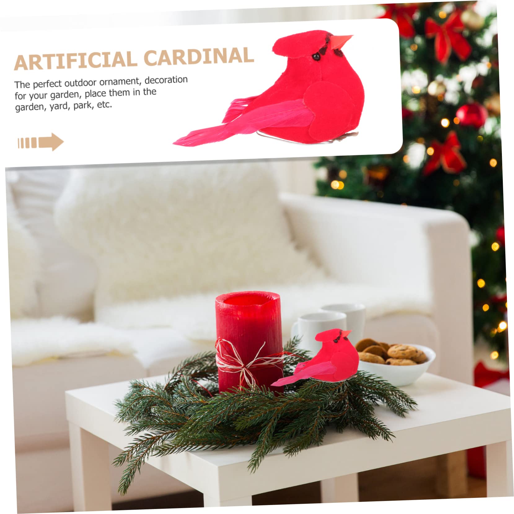 Cabilock 5 Set Di Piccole Statuette Di Uccellini Decorazioni Per Lalbero Di Natale Statuette Di Uccellini Cardinali Decorazioni Da Tavolo Per La Casa 6 Pezzi*5