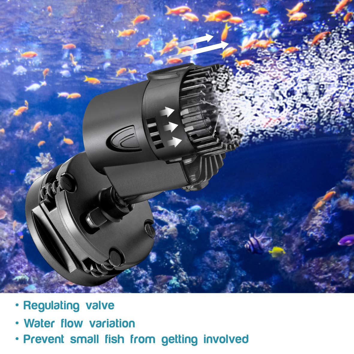 AQQA Wave Maker Pump, 530GPH Aquarium Circulation Pump 360 Degree