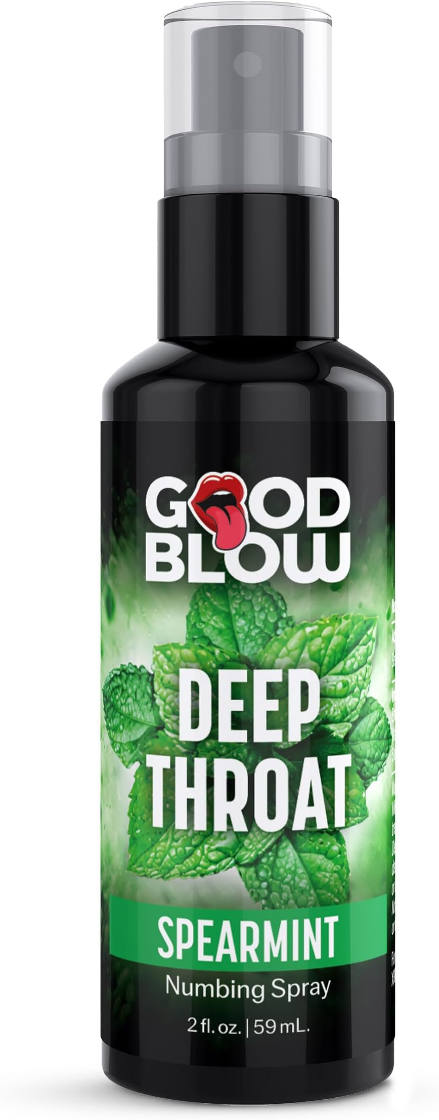 Good Blow Deep Throat Spray Spearmint for Beginners, Men, Women, & Couples. Delicious Flavor and Reduce Gag Reflex. 1 Piece, Clear - 2oz.