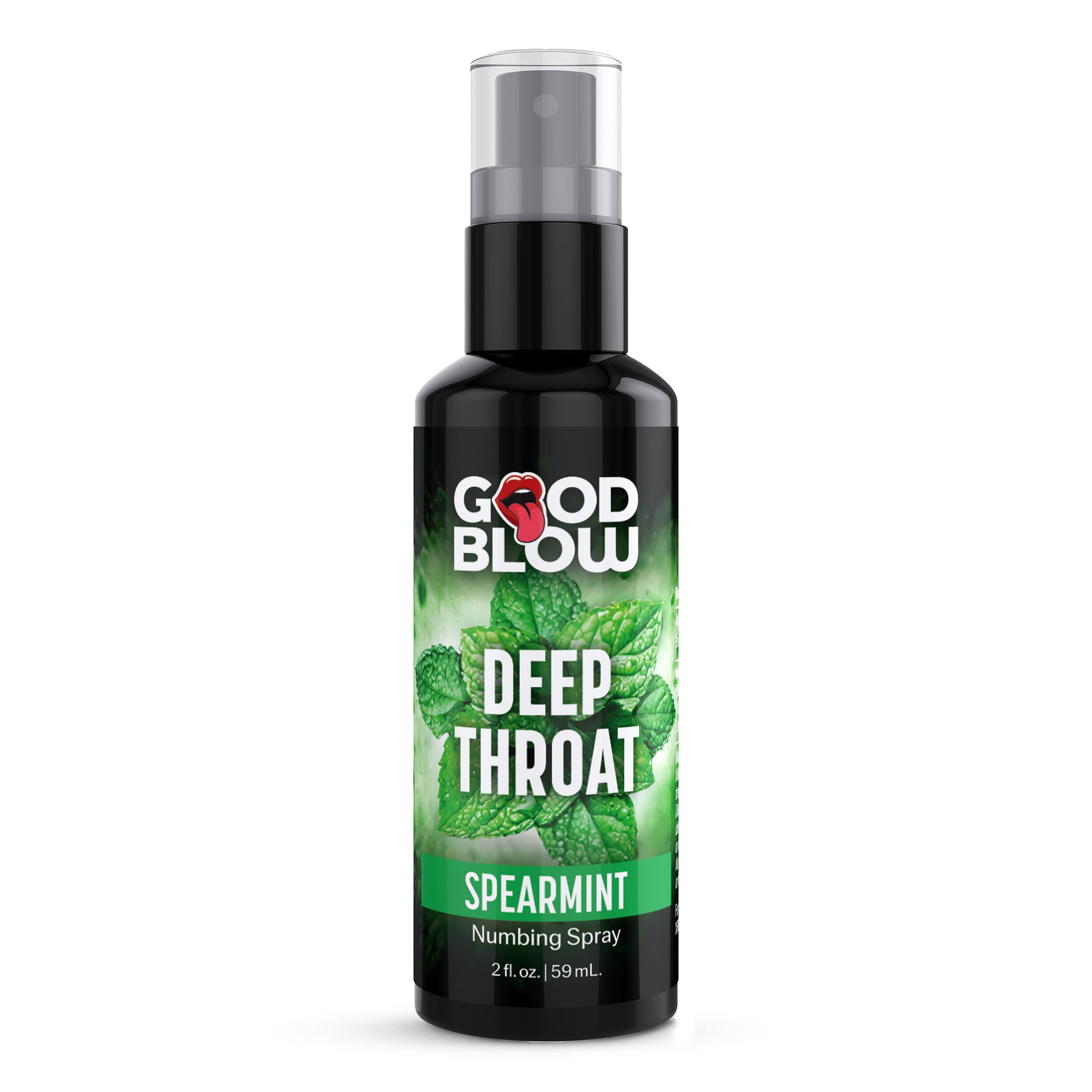 Good Blow Deep Throat Spray Spearmint for Beginners, Men, Women, & Couples. Delicious Flavor and Reduce Gag Reflex. 1 Piece, Clear - 2oz.