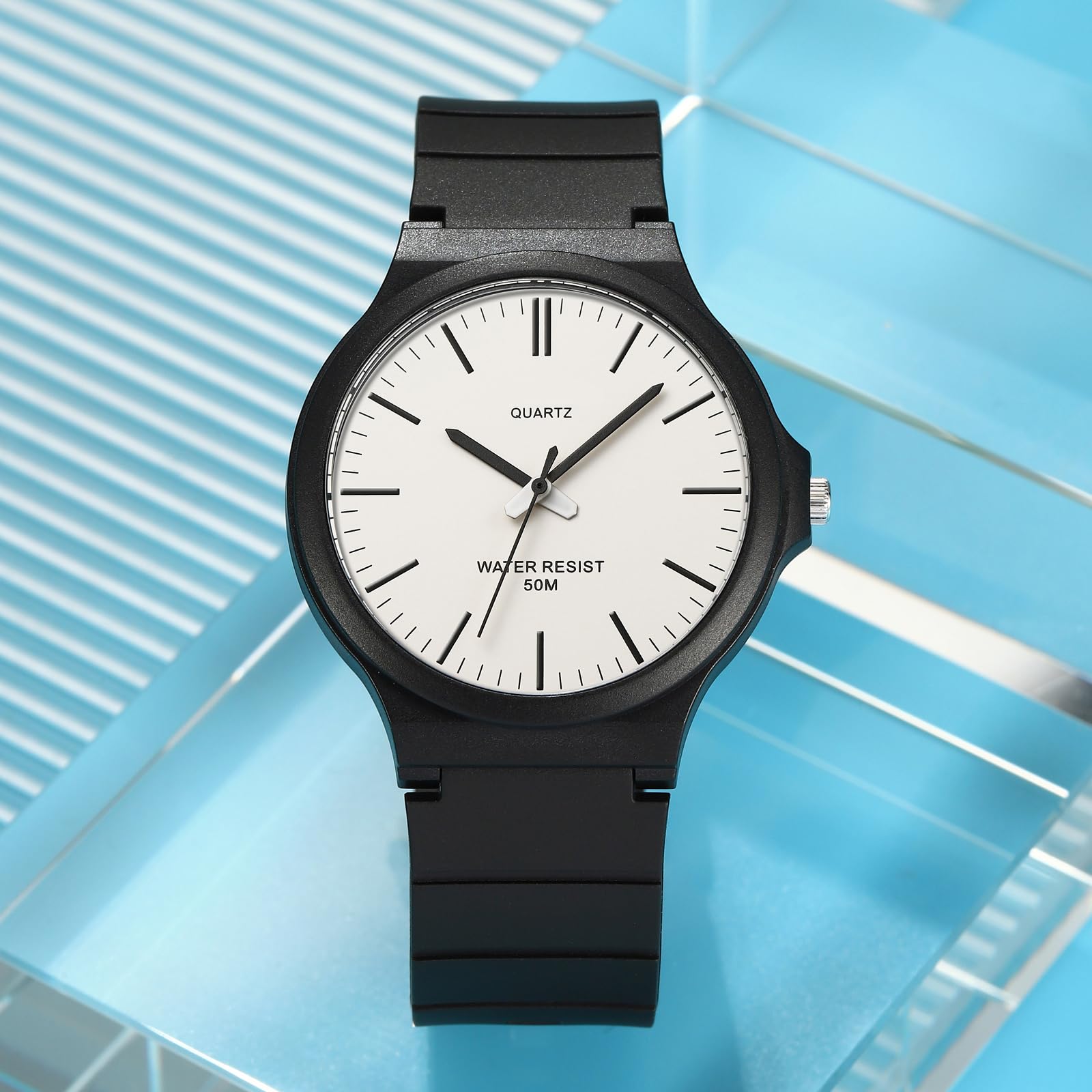Reloj de pulsera unisex analógico de cuarzo para hombre, minimalista, resistente al agua, 5 ATM, relojes clásicos simples, para hombre, mujer, adolescente, deportivo