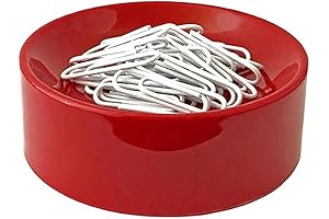 Red Desk Accessories Organizer: Blue Feather Clipwell Magnetic Paper Clip Holder