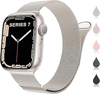 سوار معصم بديل بمشبك مغناطيسي من الستانلس ستيل للرجال والنساء مقاس 45 ملم 42 44 49 سلسلة الترا 8-7-6-5-4-3-2-1 موبايليك بني