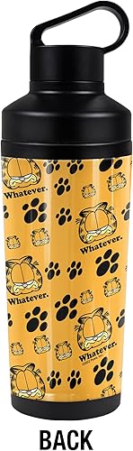Miniatura 2 de Garfield - Botella de agua aislada Whatever Pattern de 18 onzas, resistente a fugas, de acero inoxidable aislado al vacío con tapa de bucle 2 en 1
