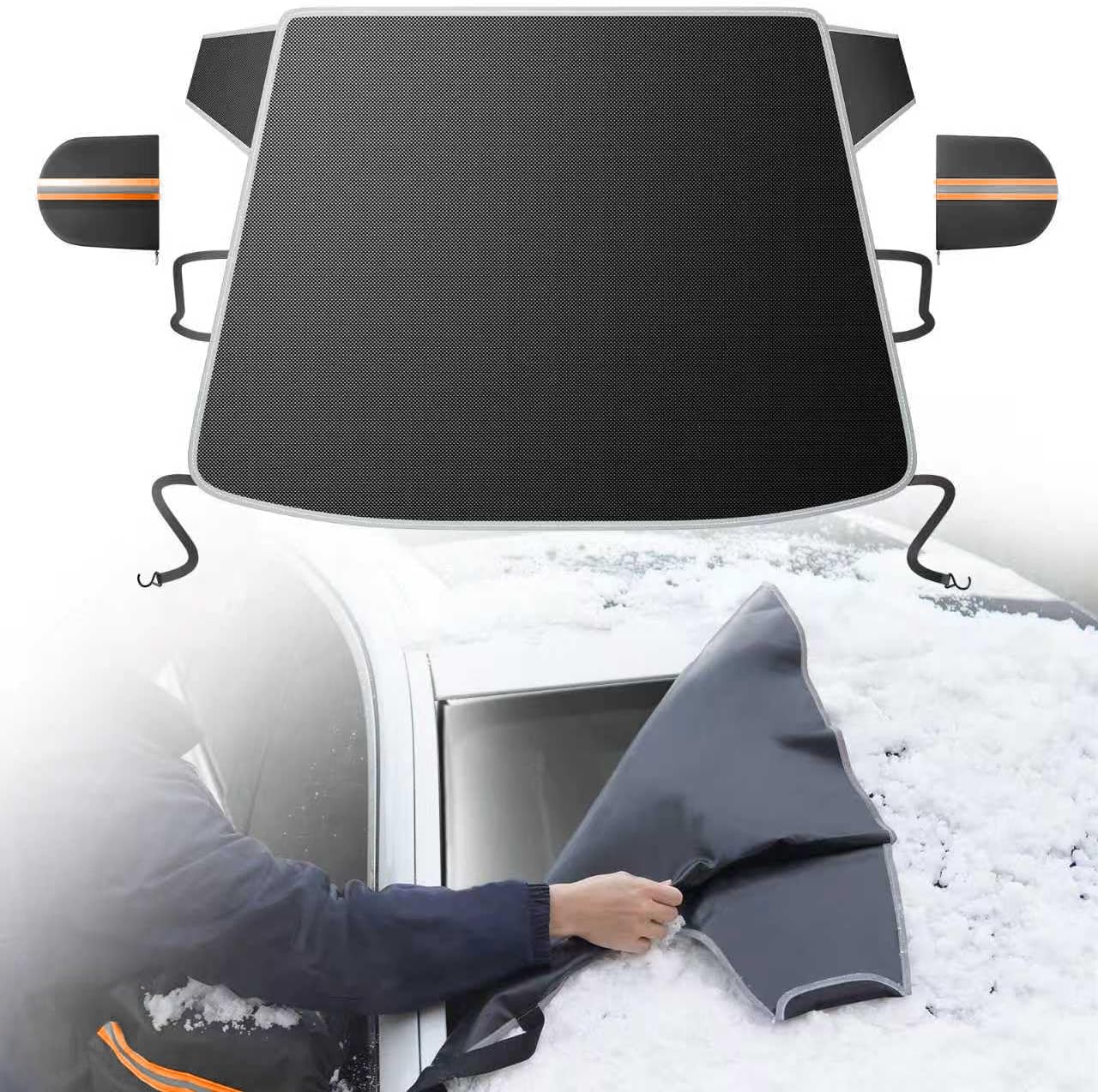 [2026 Upgraded] Car Windshield Cover for Ice and Snow [700D Waterproof Fabric]-Windshield Snow Cover for Winter Snow & Frost, Suitable for Cars, SUVs, and Trucks - Medium
