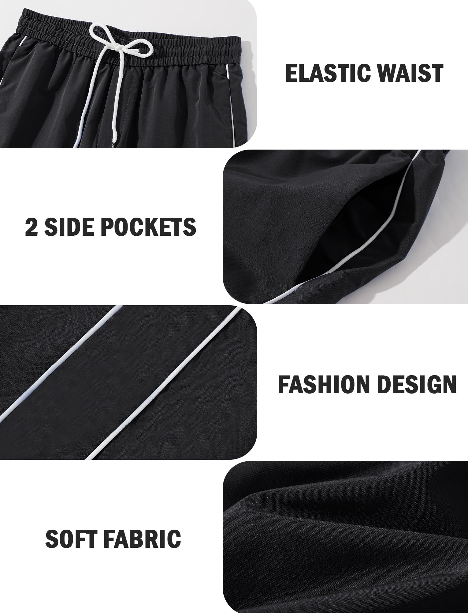 AIEOE Pantaloni da jogging da uomo, Y2K, larghi pantaloni sportivi con coulisse, per il tempo libero, con pistagna