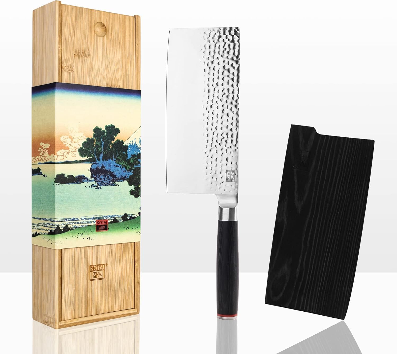 KOTAI | Chinese Cleaver Knife | 19 cm Blade | Ideal to Cut Meat and Chop Vegetables | Hand Sharpened and Forged | Ultra-Sharp 440C Japanese Stainless Steel | Pakkawood Handle | Full Hidden Tang