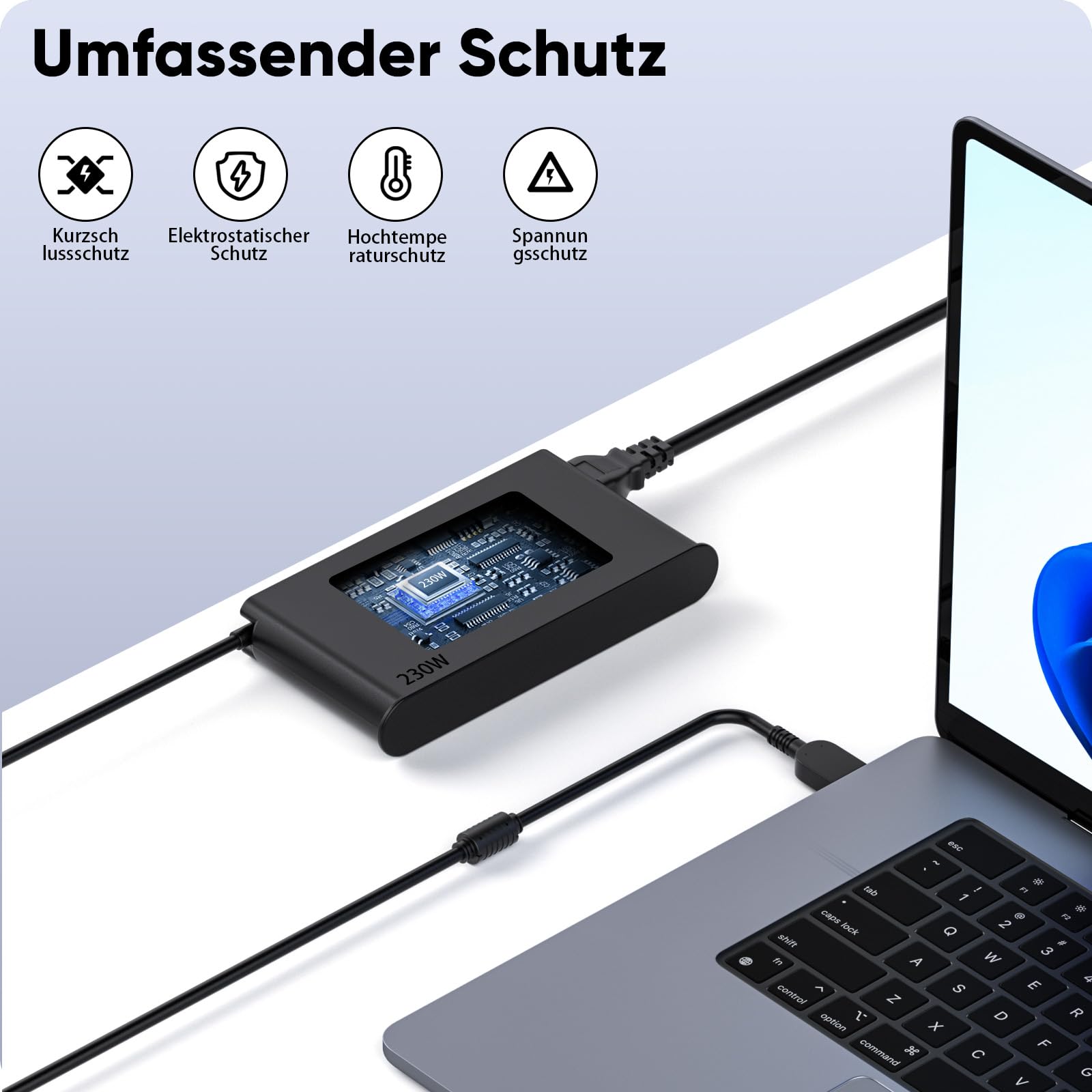 230W Laptop Netzteil Ladekabel für Lenovo Legion Slim 5 7 5P C7 S7 Y520 Y540 Y545 Y740 Y730 Y900 Y910 Y920 Y7000 Y7000P ThinkPad P15 P16 P73 P72 P71 P53 P52 LOQ 15 16 ADL230NLC3A Ladegerät