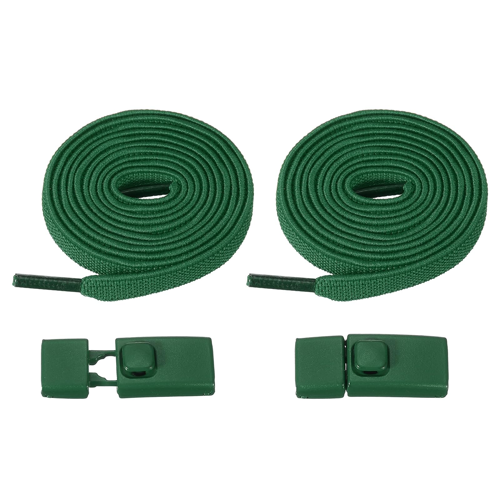 No Tie Shoelaces, Flat Shoes Strings Elastic Shoe Laces with Metal Square Buckle Clip for (Sneakers/Adults)