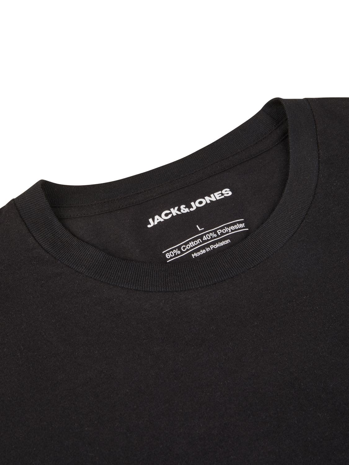 JACK & JONES Męska koszulka basic regular fit JACJEANS Underwear zestaw 6 sztuk, okrągły dekolt, krótki rękaw, koszulka letnia, czarna, biała, S M L XL XXL 3XL