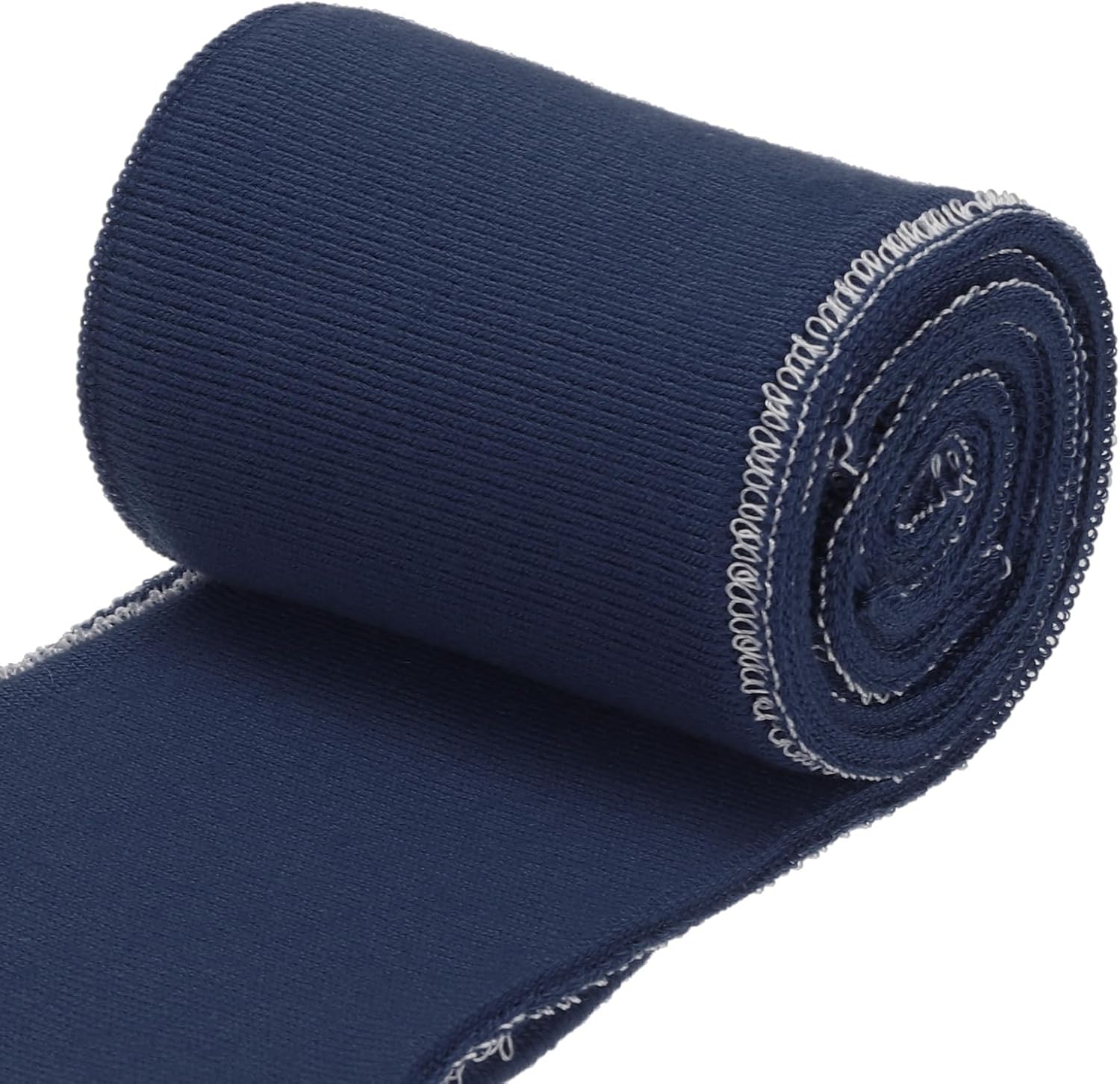 MECCANIXITY Elastic Cuffs Ribbed Trims 31.5" x 2.8'' Cotton Fabric Knit Rib Stretch Tape Cuff Sleeve Waistband for DIY Sewing, Navy Blue 1 Pair
