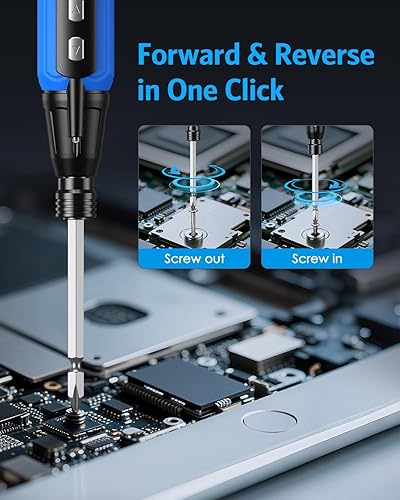 Miniatura 5 de AMIR Destornillador eléctrico inalámbrico recargable, juego de destornilladores eléctricos, kit de herramientas de reparación automática portátil