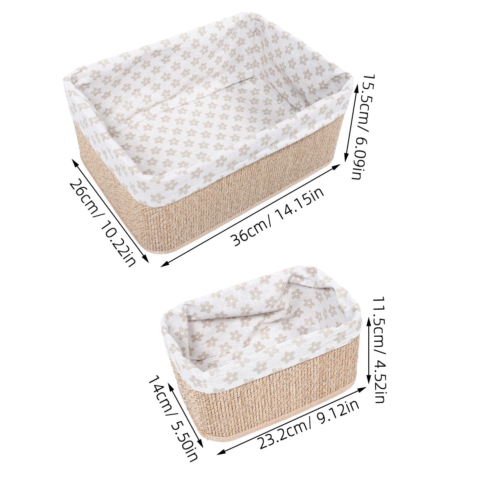 Alipis 4 Pezzi Rustico Cesto Coffee Portaoggetti Intrecciato Bambù per | Struttura Flessibile Intrecciata, Apertura Ampia e Profilo Basso, per Area Gioco Bambini e Nursery