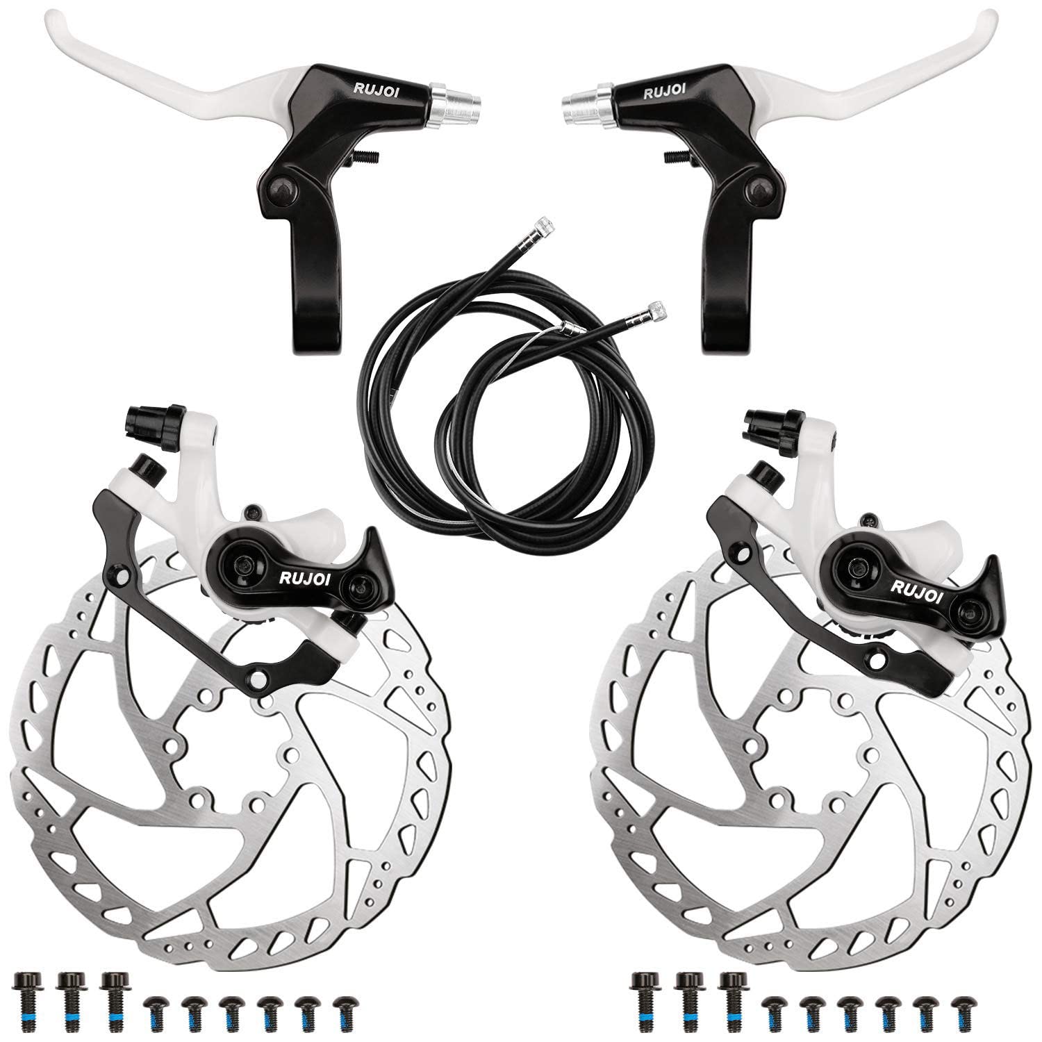 RUJOI Bike Disc Brake Kit, Aluminum Front and Rear Caliper, Full
