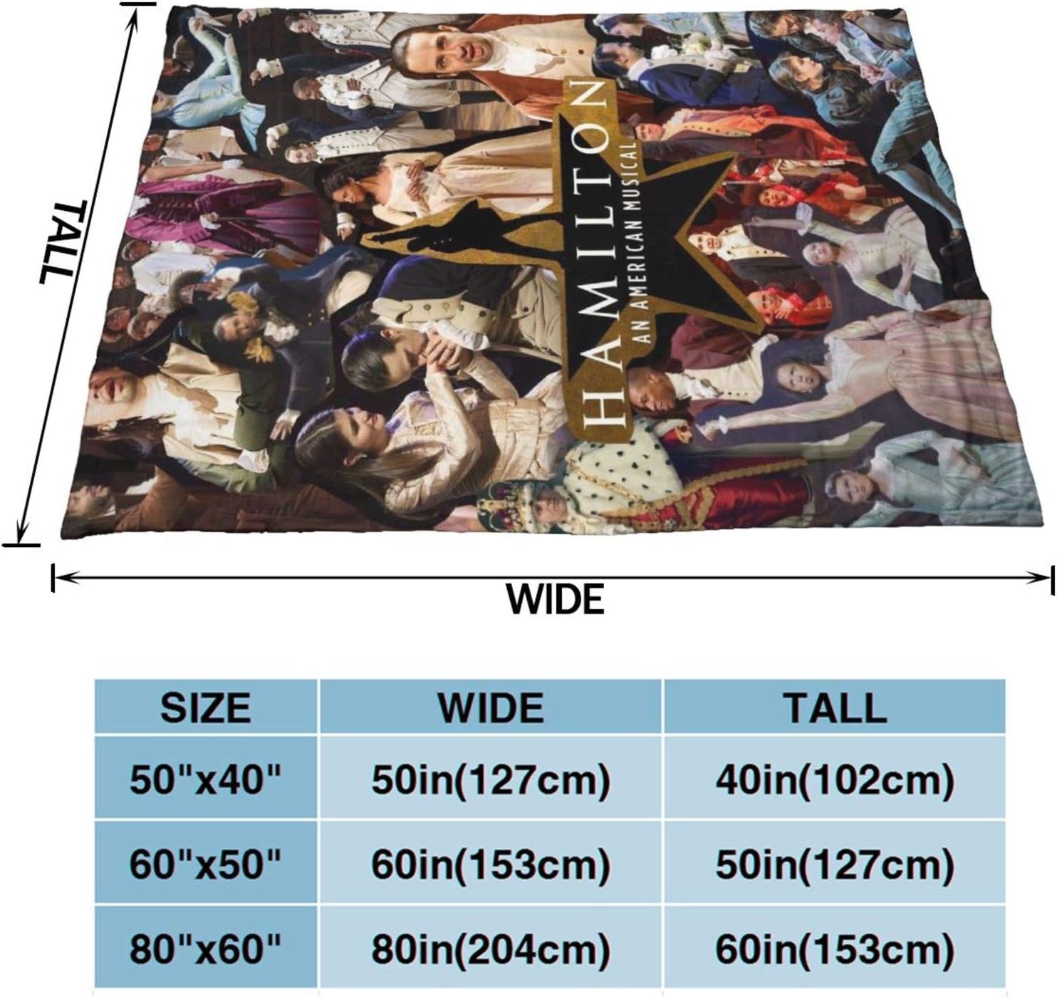 Best Seller Hamil-ton Musical Warm Soft Blanket in Winter Lambswool Blanket Thickened Double Layer Double-Sided Throw Blanket for Kids Adults Gift Sofa Chair Bed Office 80 x60