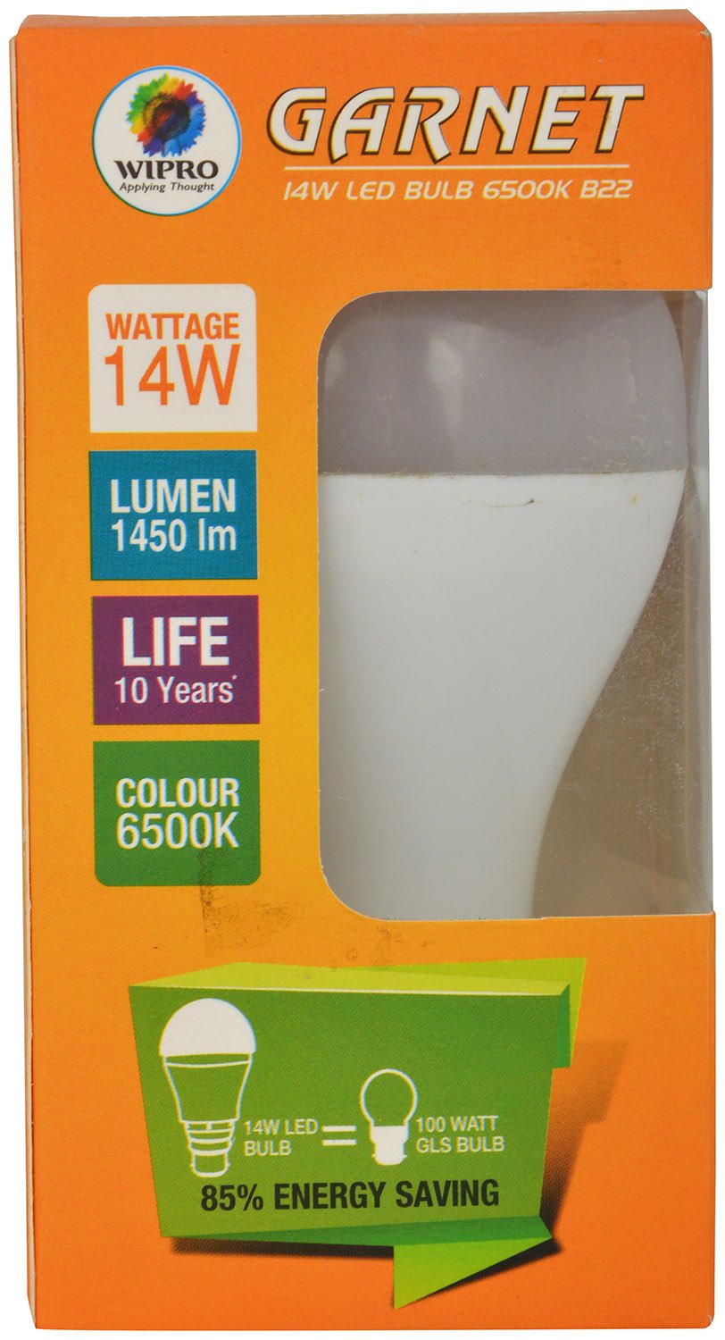 Wipro Garnet 14W LED Bulb for Home & Office |Cool Day White (6500K) | B22 Base|220 Degree Light Coverage |4Kv Surge Protection |400V High Voltage Protection |Energy Efficient | Pack of 1-image-13