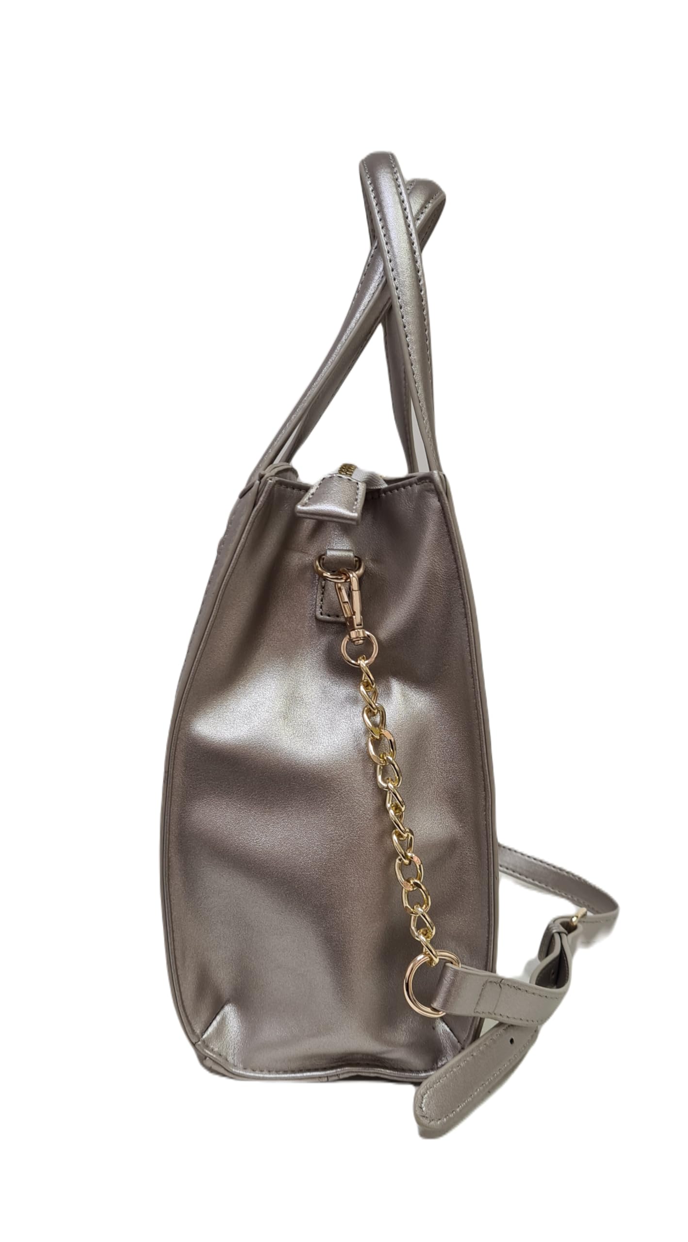 Laura Biagiotti Borsa a mano da donna in pelle rossa, trapuntata, con manico e dettagli in metallo (METAL)