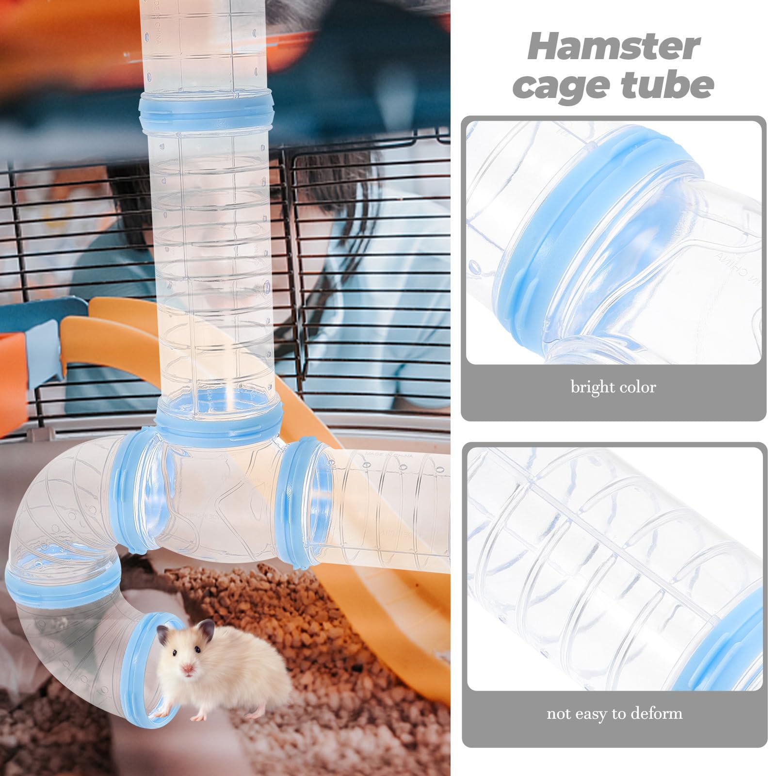 DECHOUS 2 Sätze Hamstertunnel aus Dickem DIY Verbindungstunnel für Außengehege Erweiterbares Röhrensystem für Hamsterkäfig Kompatibel mit Verschiedenen Käfigdesigns Spiel Bewegungstunnel