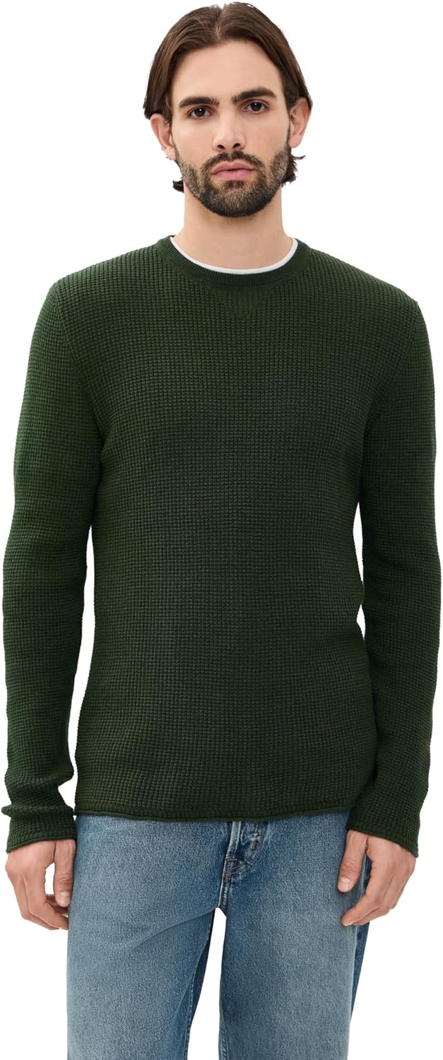 Billy Reid Men's Mini Waffle Crew Neck