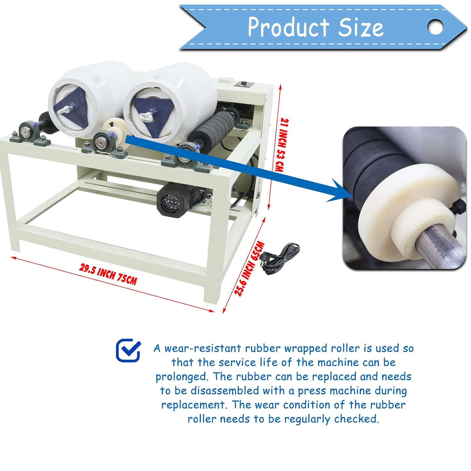 2 * 5L Laboratory Ball Mill Grinder 220V with Dual Ceramic Tanks & Alumina Balls, Adjustable Speed (50-80 RPM) Timer for Dry/Wet Grinding, Mixing Inks, Glazes, Minerals, Nano-Materials